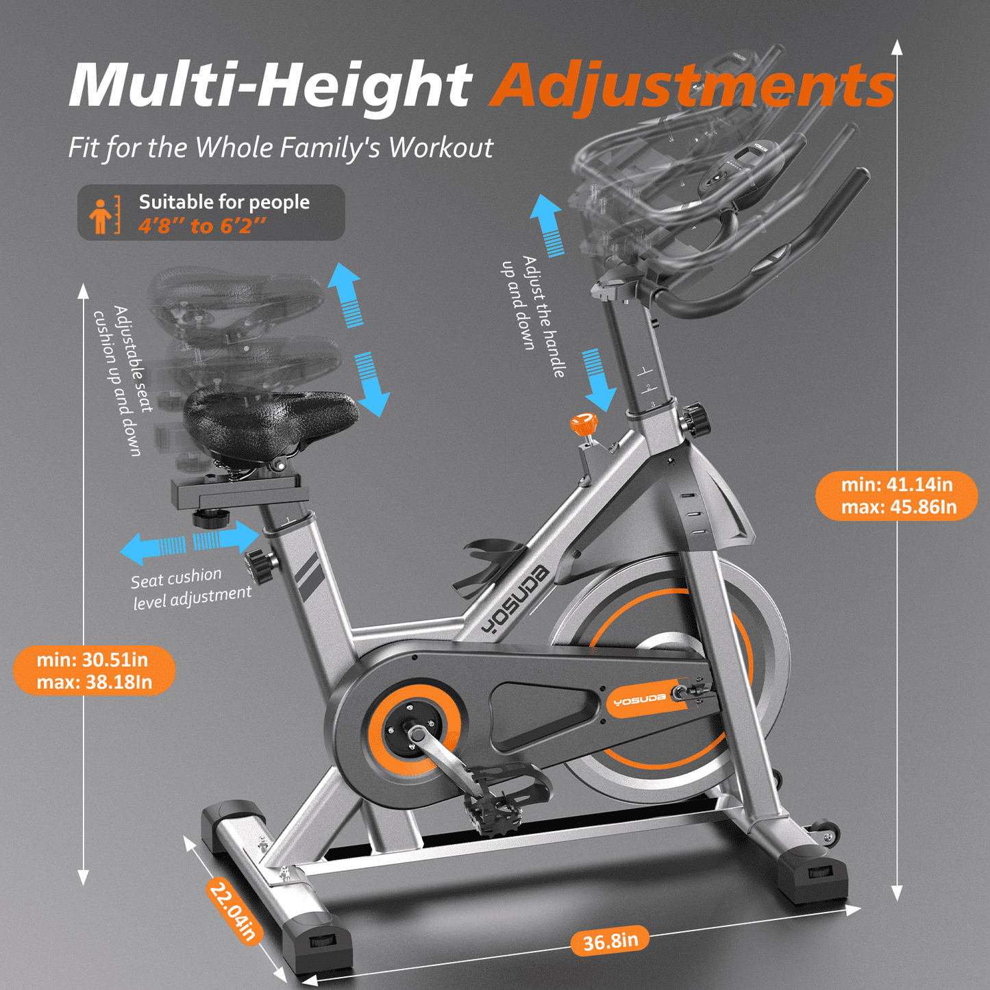 YOSUDA Exercise Bike Stationary Indoor Cycling Bike for Home 300 Lbs Weight Capacity
