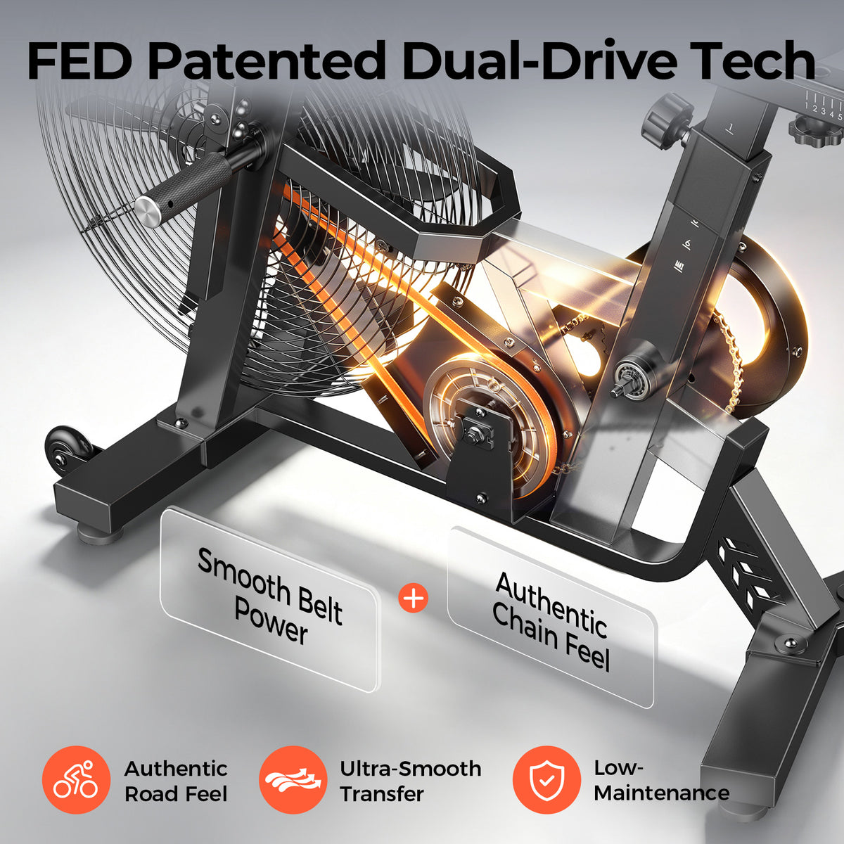 YOSUDA Air-Resistance Exercise Fan Bike, Air Bike with Dual Acction Handlebars&Dual-Layer Transmission System