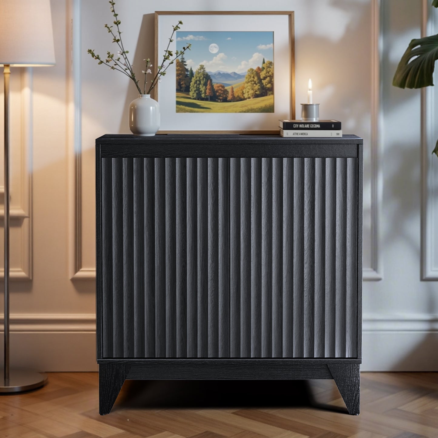 32" Tall 2 - Door Accent Cabinet With Adjustable Shelf