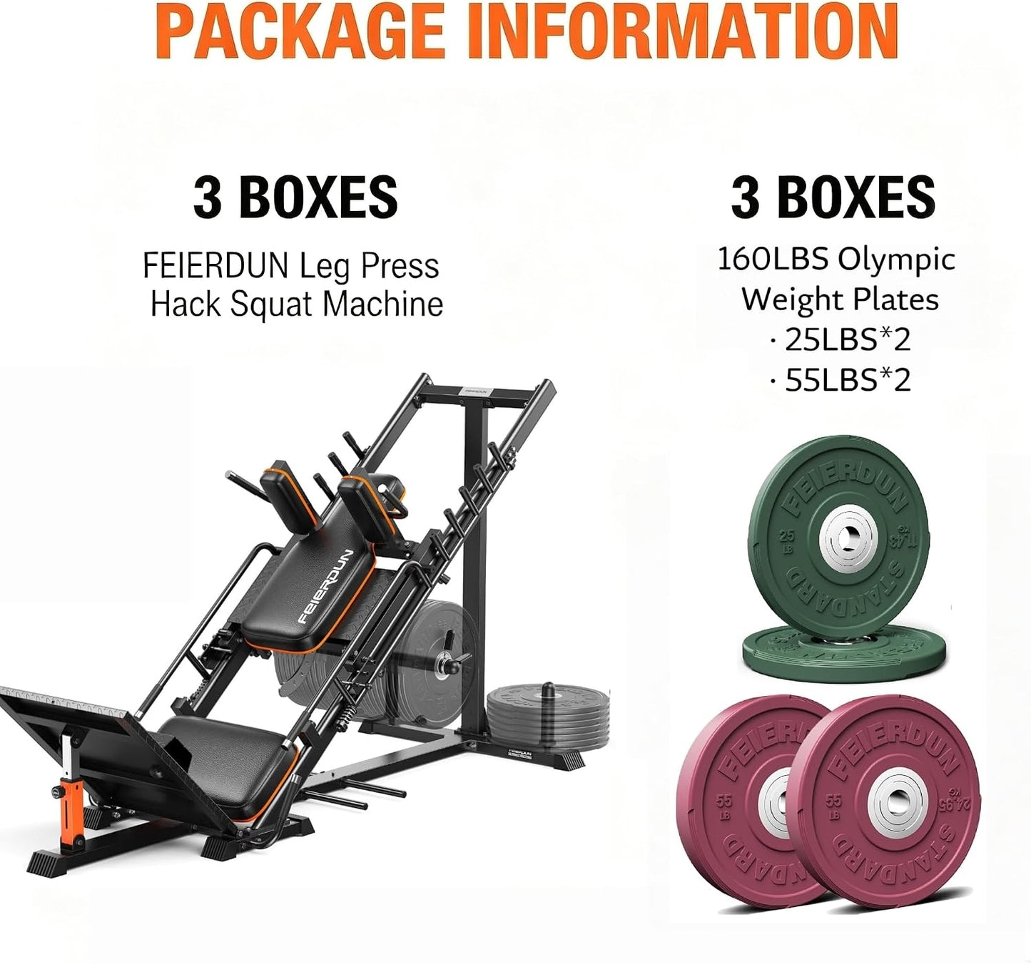 FEIERDUN 2-in-1 Leg Press Hack Squat Machine, Smoother & Zero-Maintenance Operation with Upgraded Roller System, Extended Full ROM, Heavy-Duty Leg Press Machine for Lower Body Strength Training