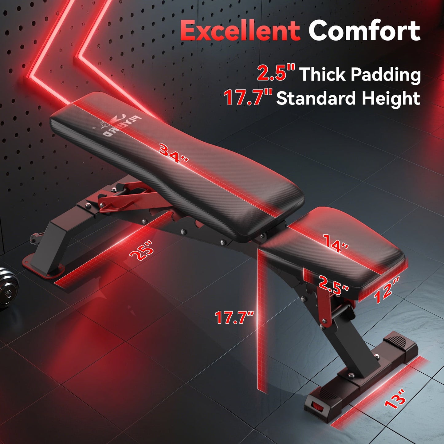 FLYBIRD Weight Bench, 1200LBS Weight Capacity