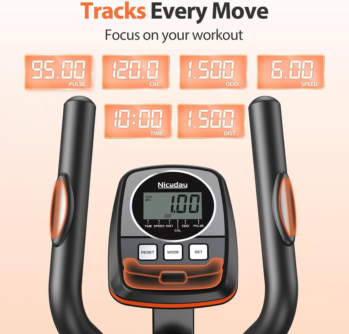 Niceday Elliptical Exercise Machine with 15.5IN/16IN/20IN Stride | Magnetic Elliptical Trainer for Home Use, 16 Resistance Levels, 400LBS Loading Capacity, Support Kinomap APP