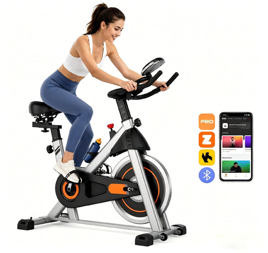 YOSUDA Exercise Bike, Quiet Indoor Cycling Bike with App, Tablet Holder and Fitness Courses for Home Weight Loss, 300 lbs Capacity