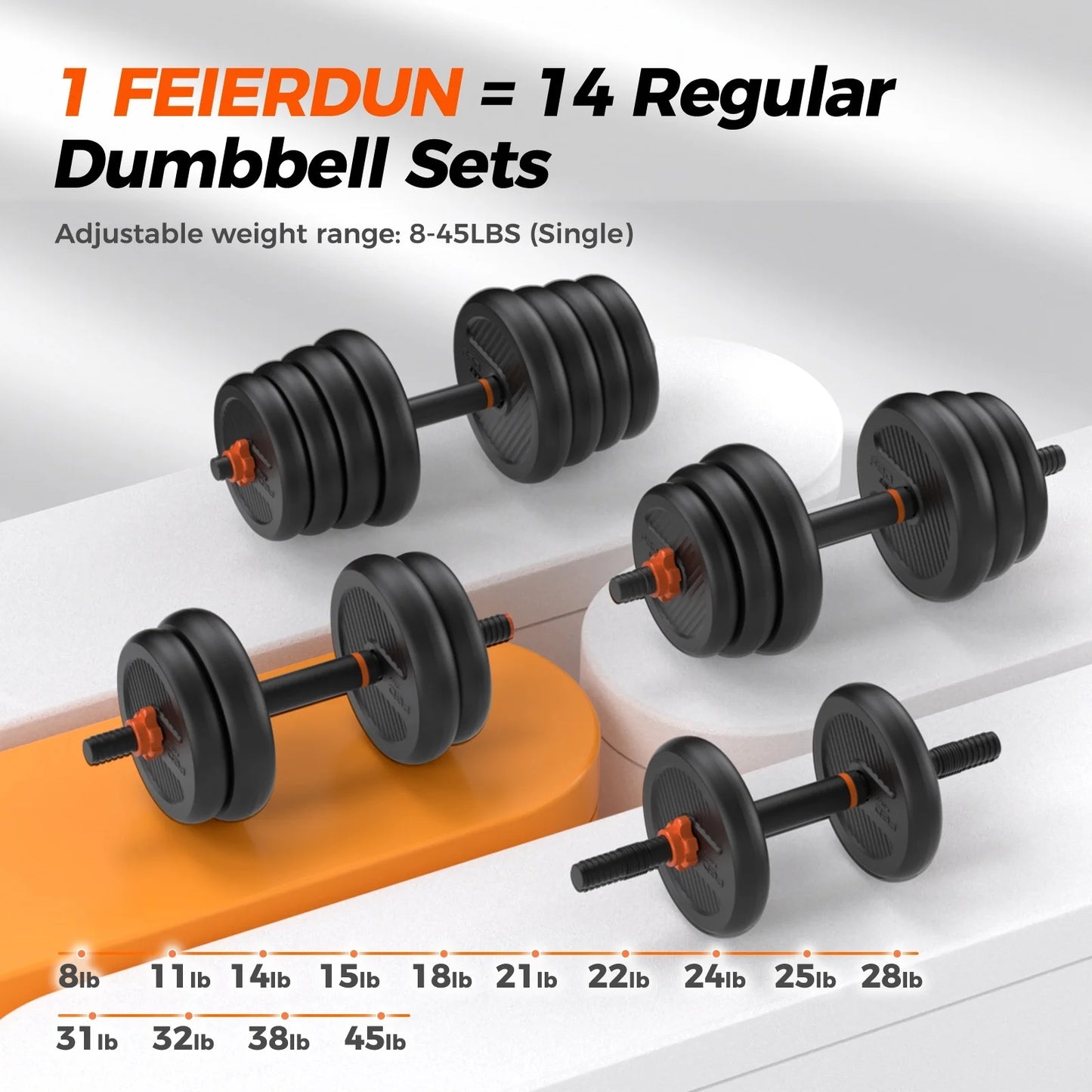 FLYBIRD 5 in 1 Dumbbell Kettlebell Weight Set