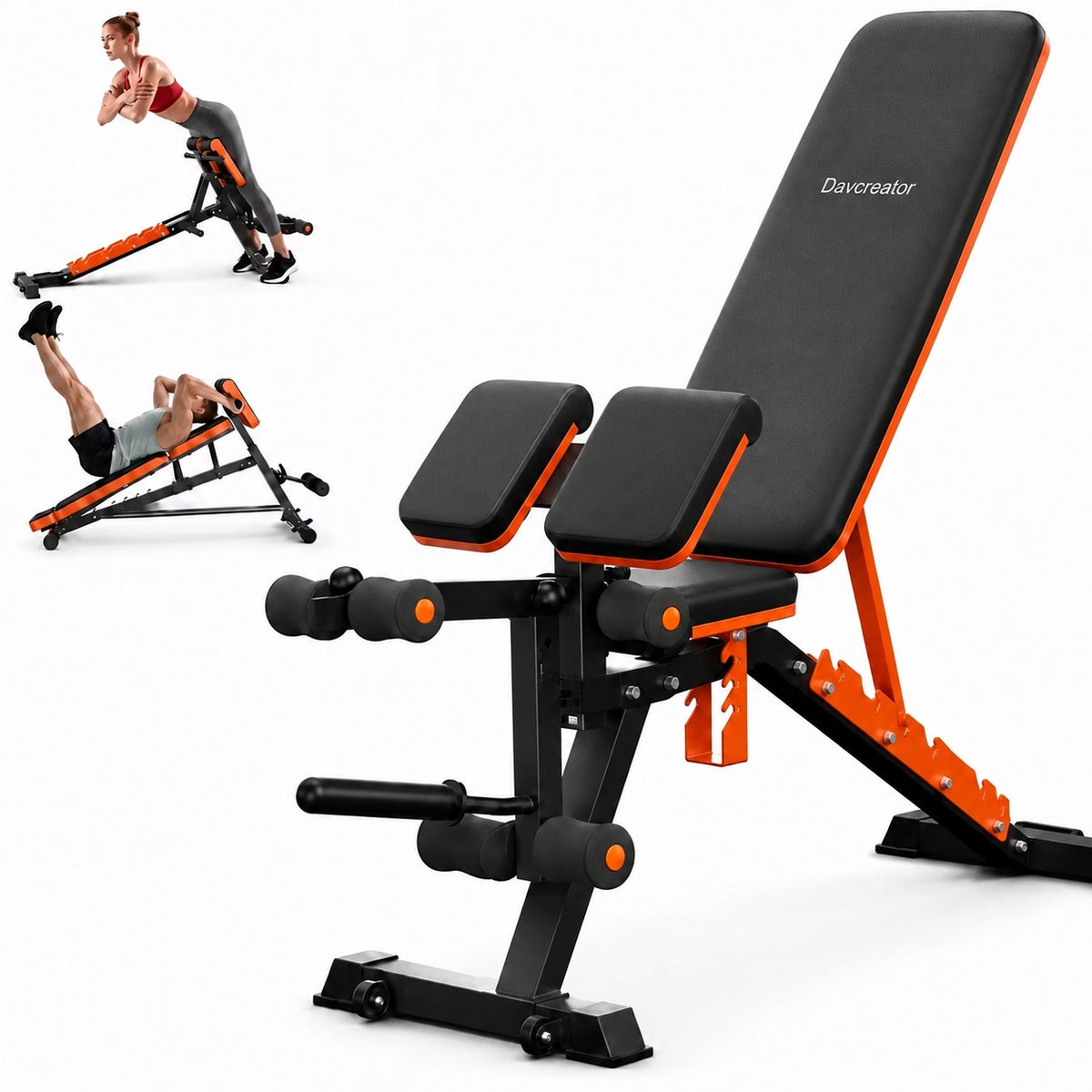 FED FITNESS Adjustable Preacher Curl & Leg Extension Bench – 6 Back Angles,4 Seat Angles,Home Gym