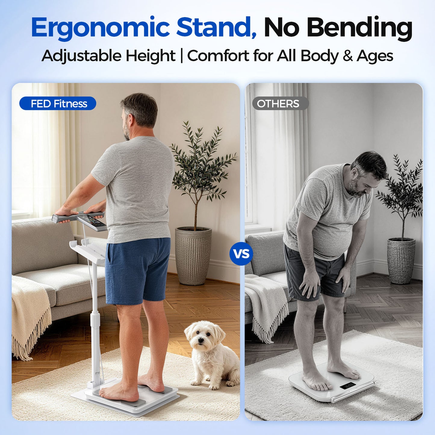 FED FITNESS Smart Scale for Body Weight,8-Electrode Body Composition Scale with BMI, Body Fat, Muscle Mass