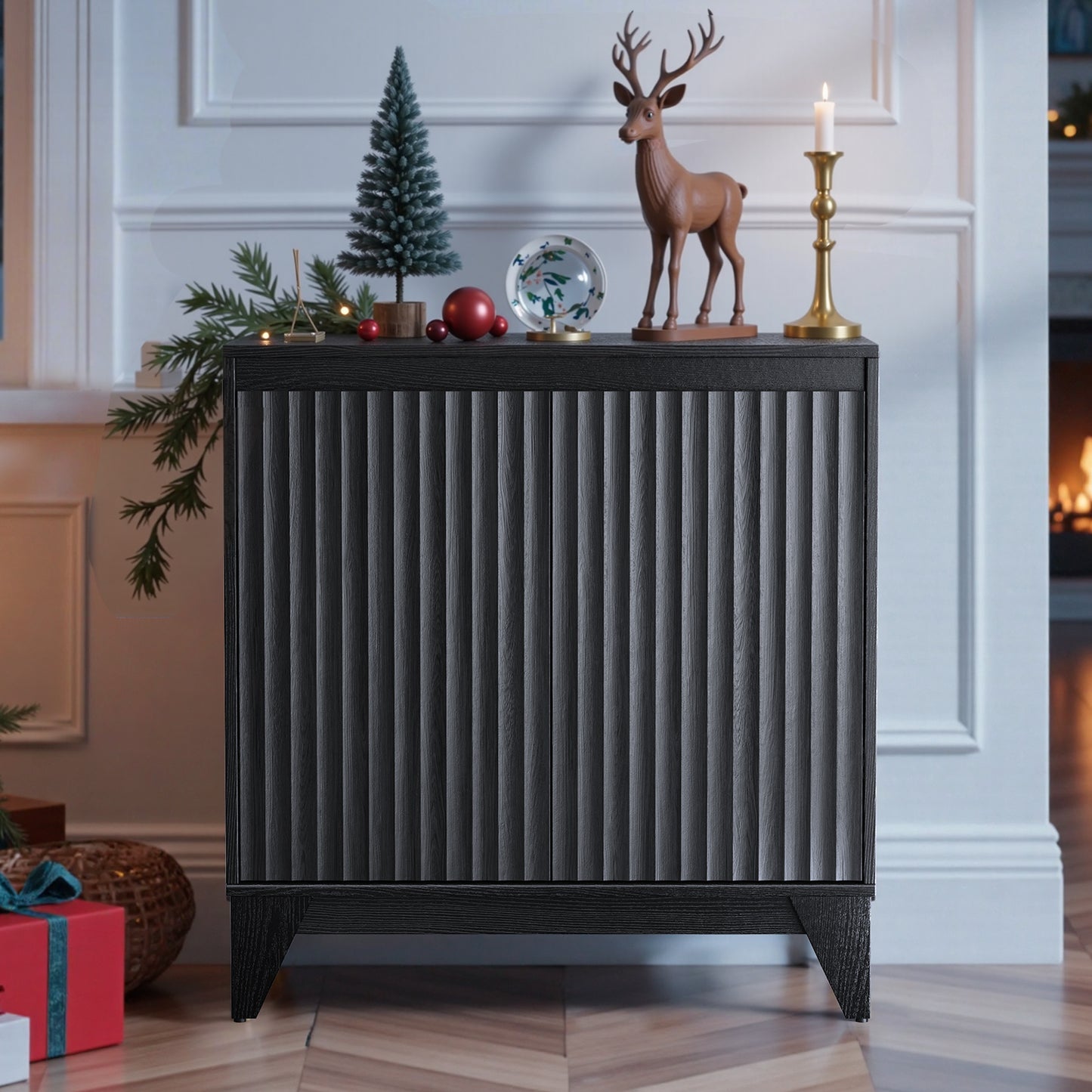 32" Tall 2 - Door Accent Cabinet With Adjustable Shelf