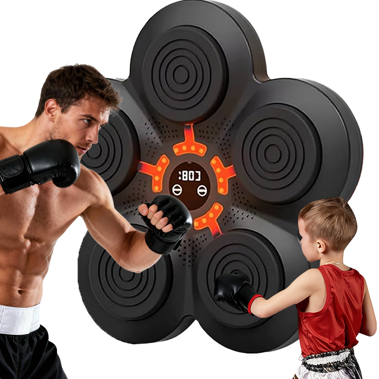 Feierdun Wall-Mounted Smart Boxing Trainer with Music, Gloves, and Target Pads - Wireless-Enabled Fitness Equipment for Home