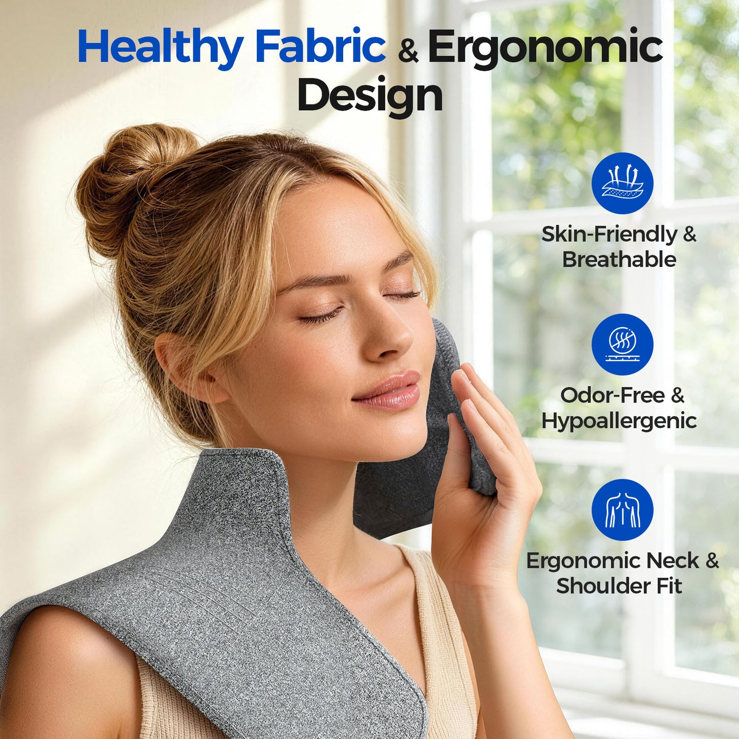 FED FITNESS Red Light Therapy Pad for Neck Shoulder, Wearable Near Infrared Light Wrap for Body