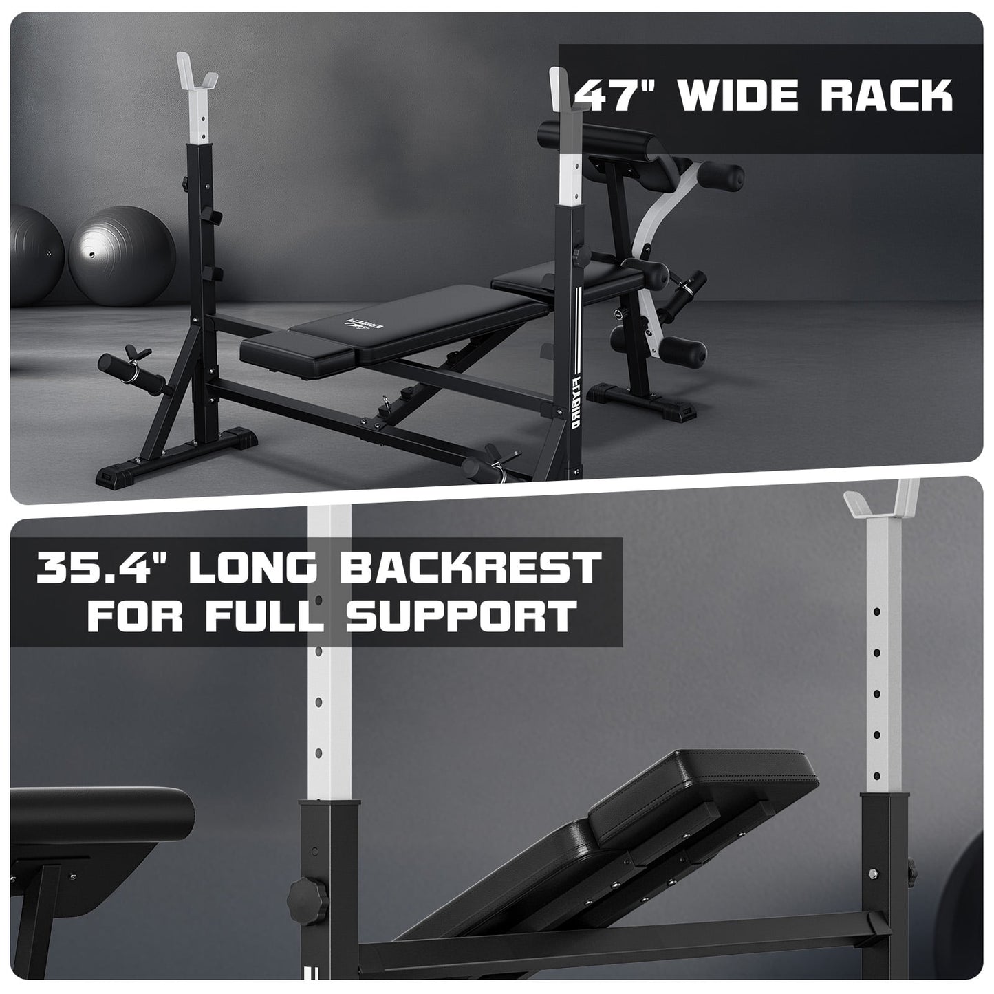 FLYBIRD Standard Weight Bench with Preacher Curl, Leg Developer