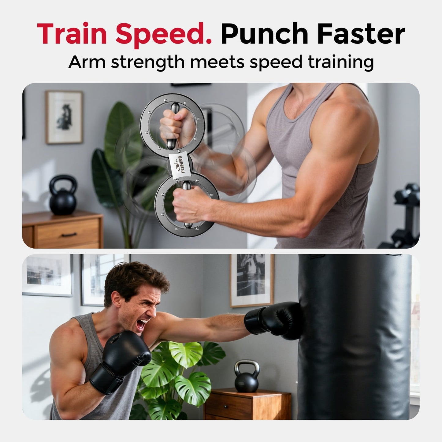 FLYBIRD Burn Machine Arm Exercise Equipment with 12LB Adjustable Resistance