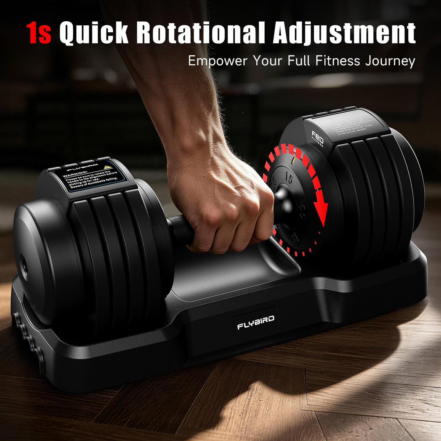 FED FITNESS 1 Pair 55LBS-Adjustable Dumbbell, Multiweight Options for Full Body Workout