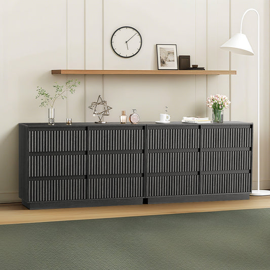 6-Drawer Dresser 47"W Double Dresser With Waveform Fluted Panel