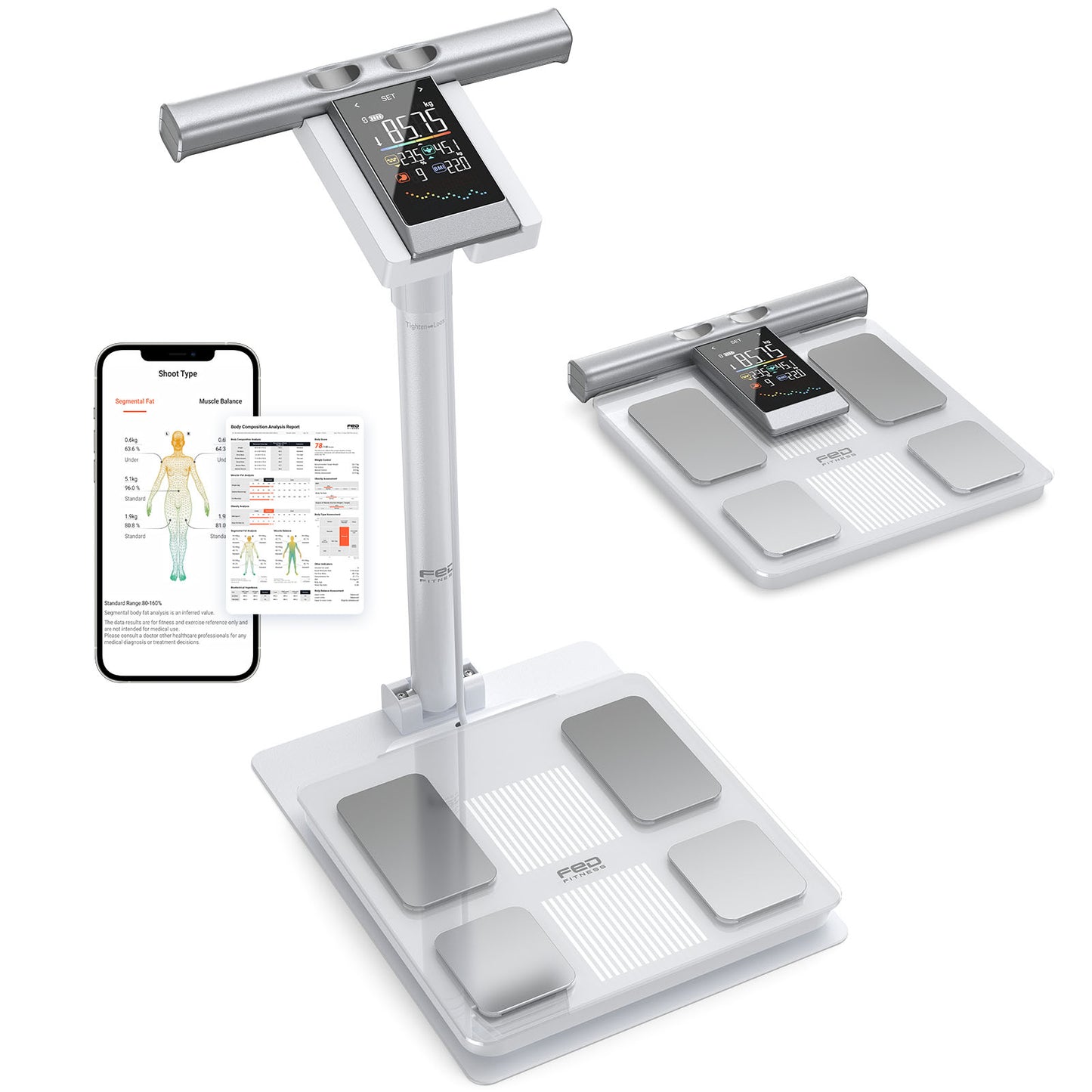 FED FITNESS Smart Scale for Body Weight,8-Electrode Body Composition Scale with BMI, Body Fat, Muscle Mass