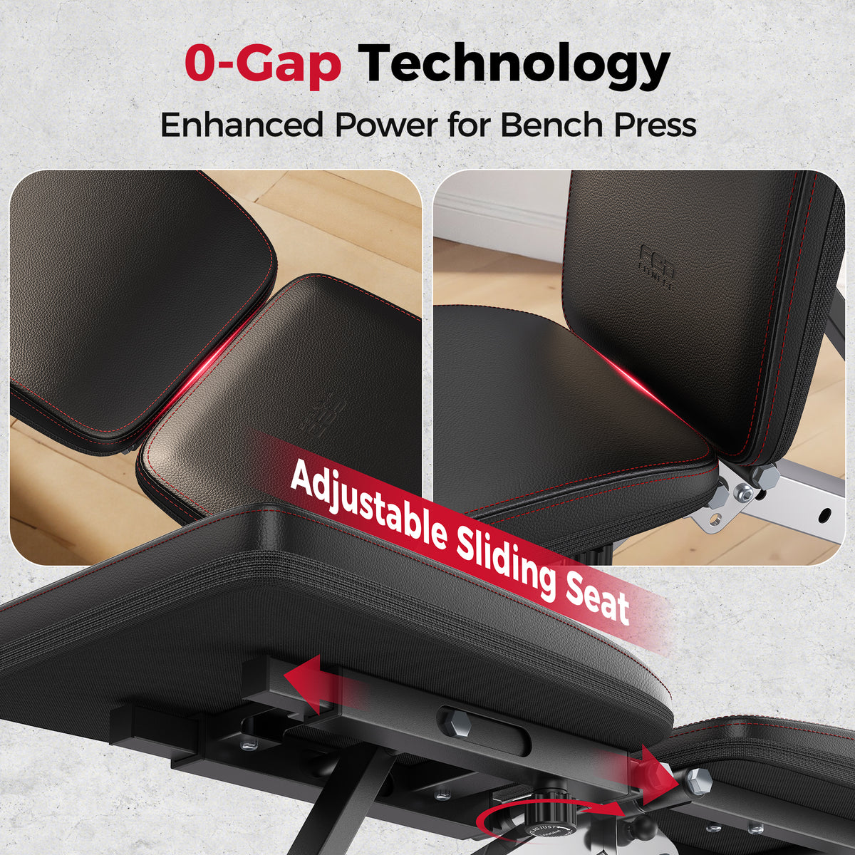 FED FITNESS Adjustable Weight Bench - Heavy Duty Foldable Bench for Full Body Workout, 1000+ lbs Capcity for Home Gym Fitness Exercise Utility
