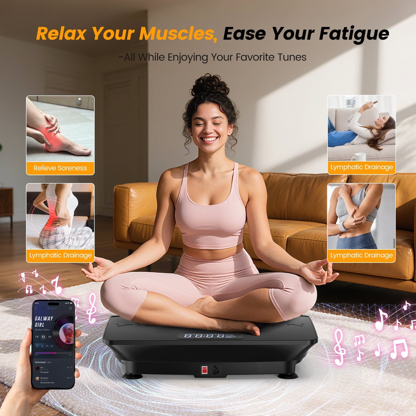 Feierdun Vibration Plate Exercise Machine, Power Waver Vibration Plate Platform Whole Body Vibration Plate Machine Helps Weight Loss