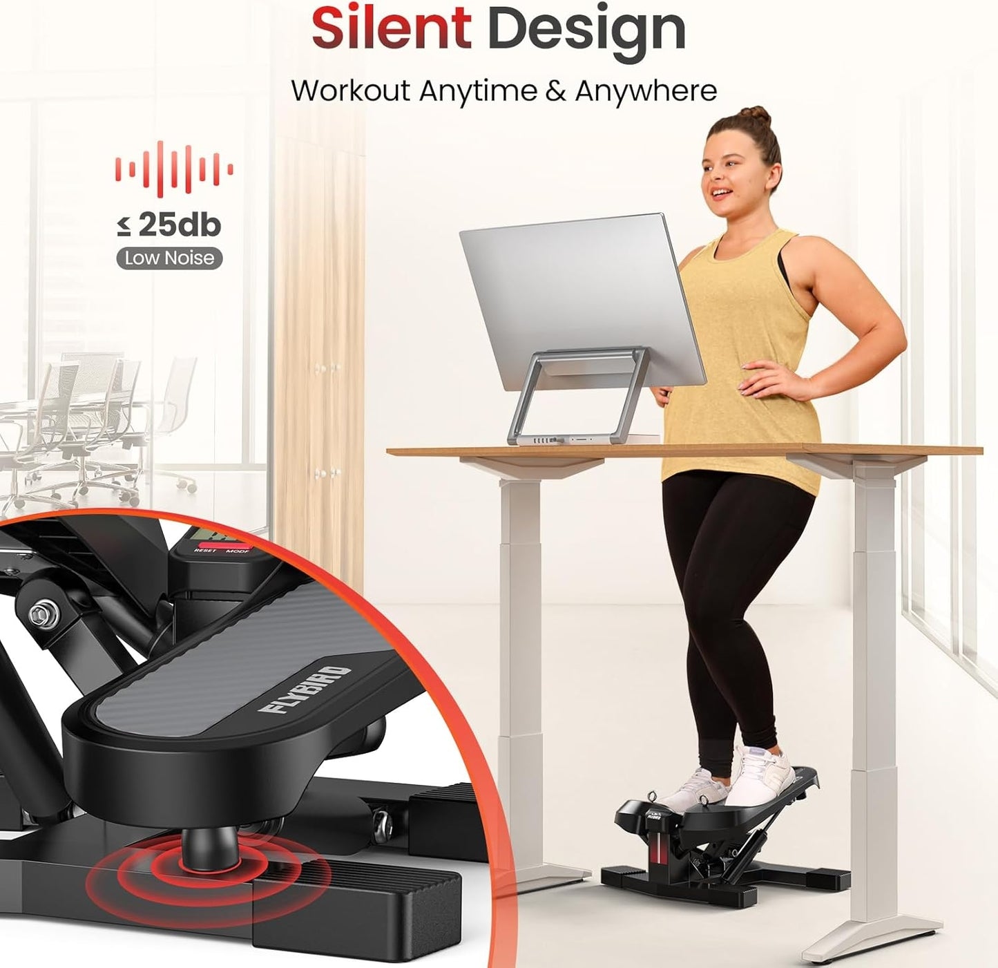 FED FITNESS Stair Stepper Machine for Workout,350 LBS Capacity Twisting Stepper for Cardio Burning,Legs,Hips & Glutes,Fitness Equipment