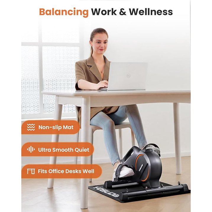 YOSUDA Under Desk Bike Pedal Exerciser - Magnetic Mini Exercise Bike