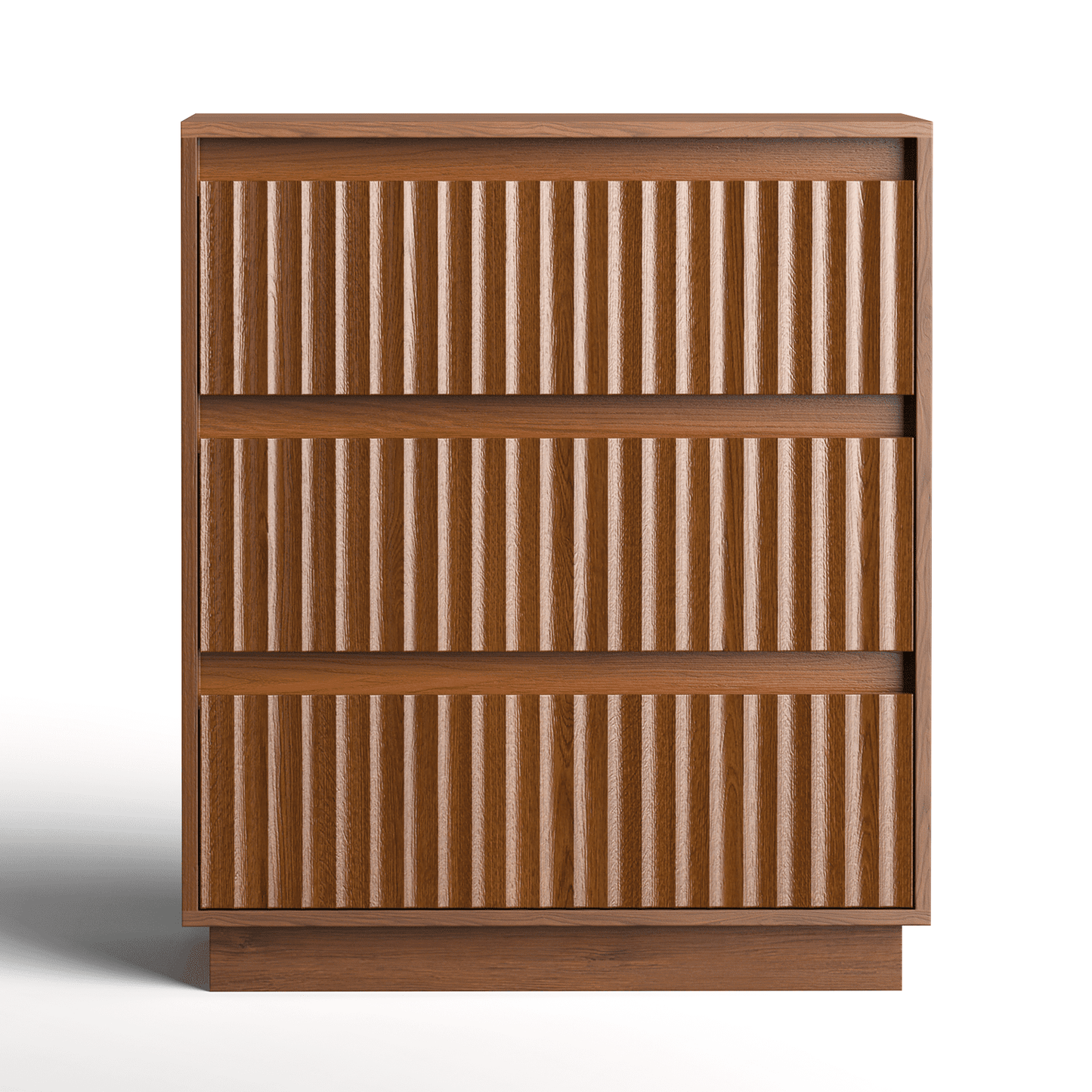 Koligey 3-Drawer Dresser 27.5"W Single Dresser With Waveform Fluted Panel