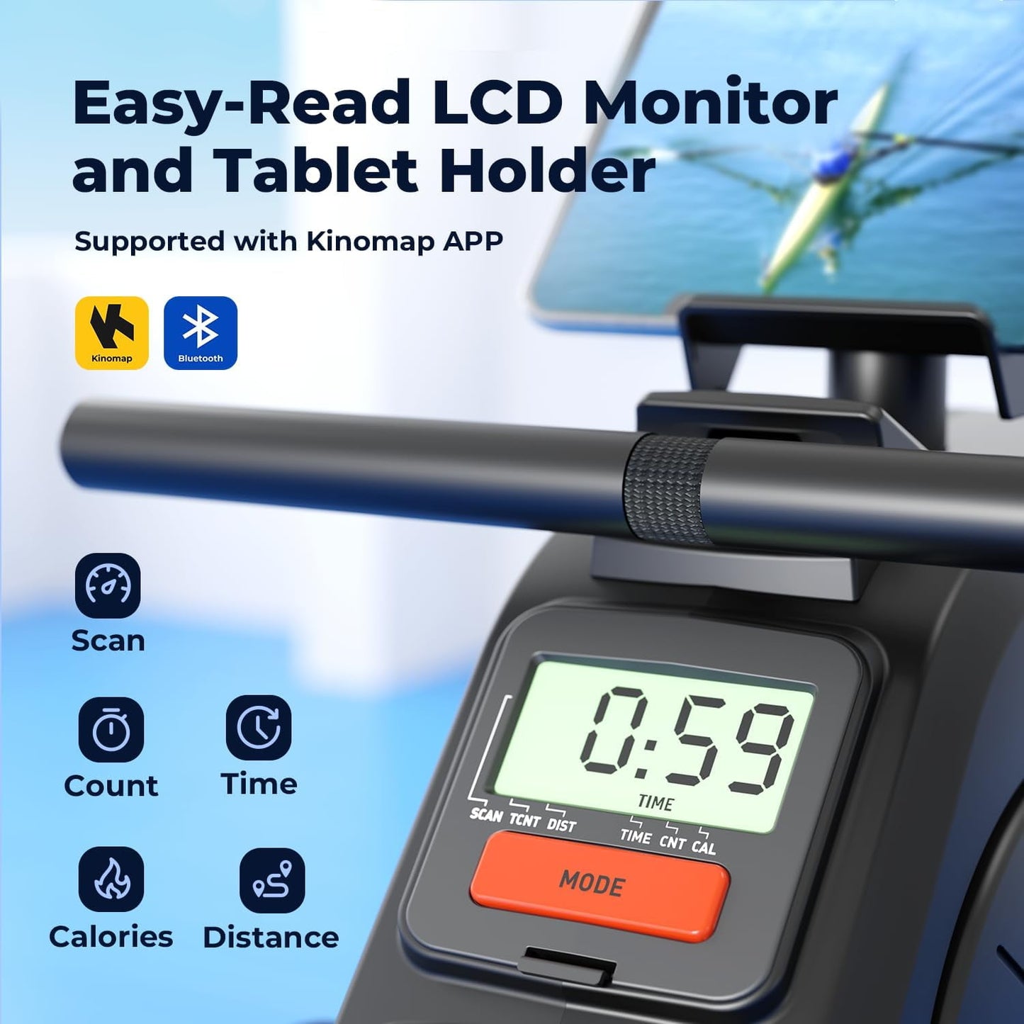 YOSUDA Magnetic Rowing Machine for Home Workout, 350 lb capacity