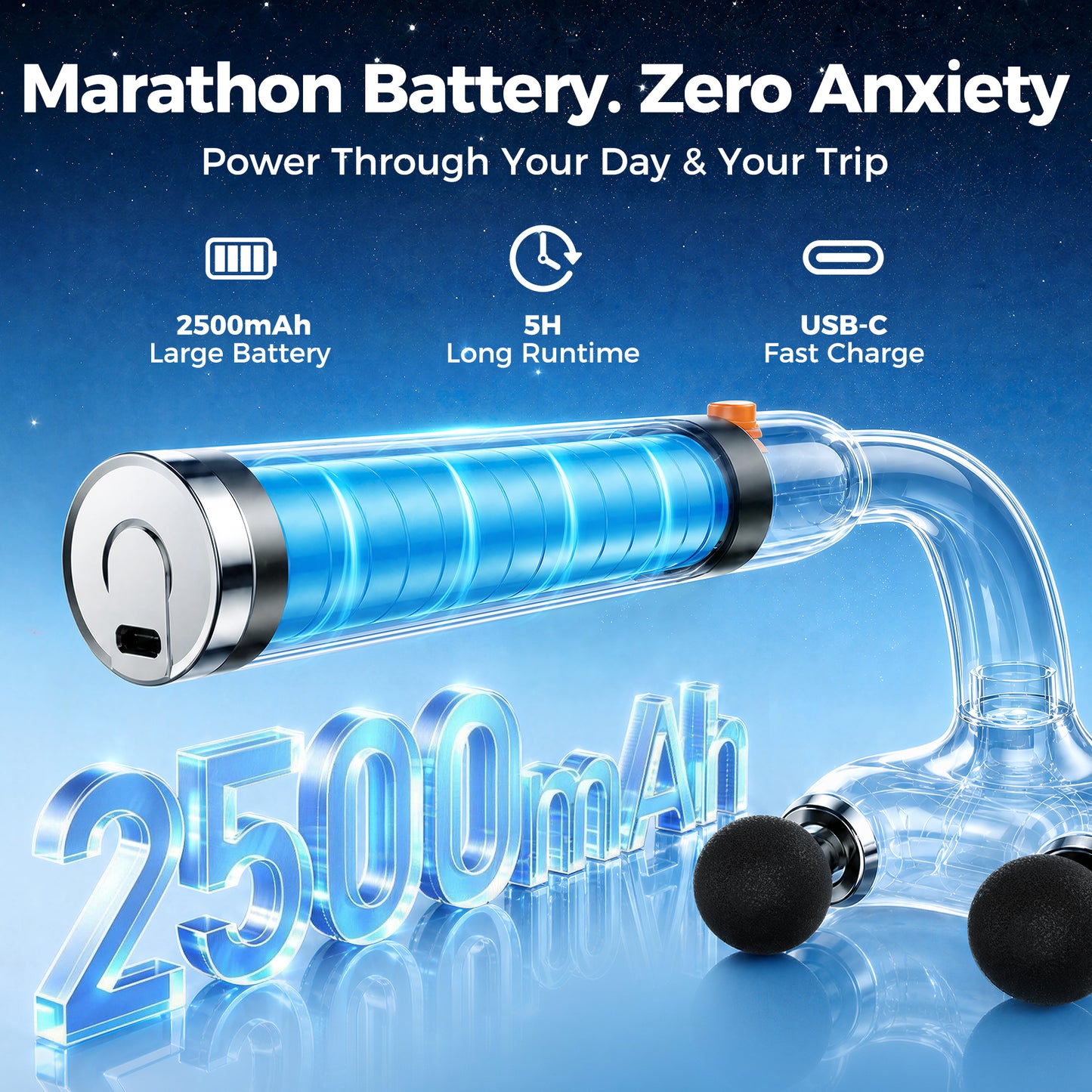 FED FITNESS Massage Gun, Deep Tissue Back Massage for Athletes for Pain Relief