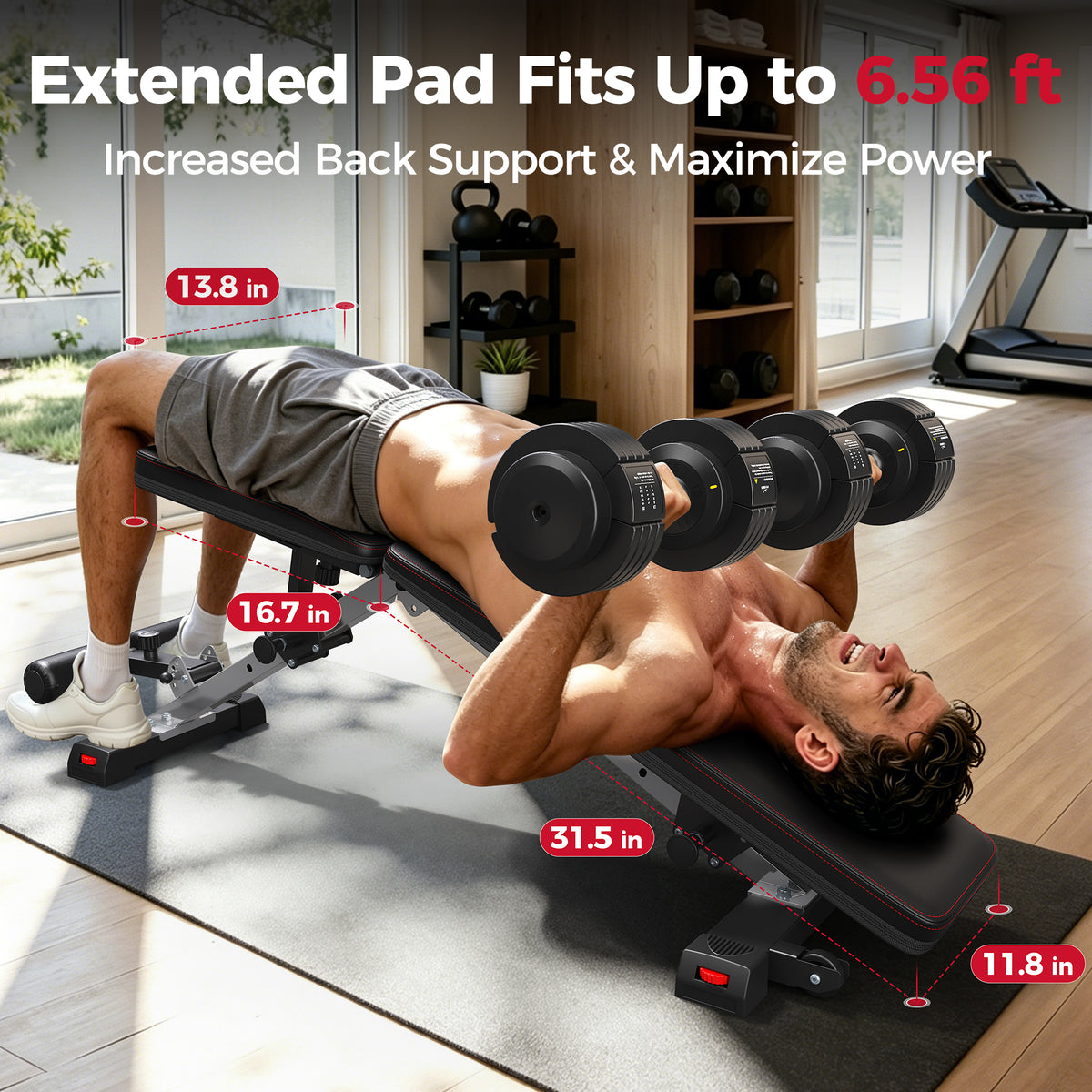 FED FITNESS Adjustable Weight Bench - Heavy Duty Foldable Bench for Full Body Workout, 1000+ lbs Capcity for Home Gym Fitness Exercise Utility