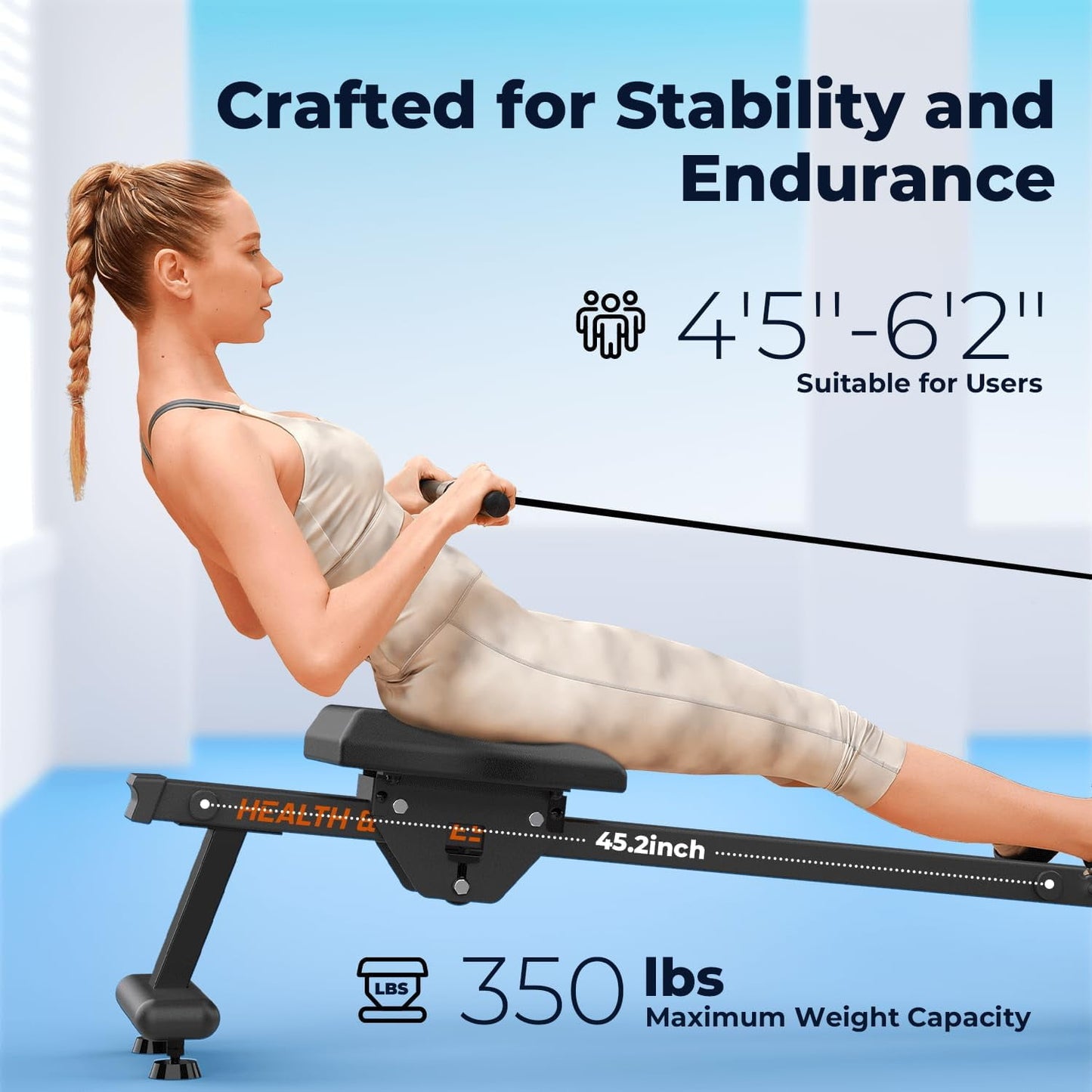 YOSUDA Magnetic Rowing Machine for Home Workout, 350 lb capacity