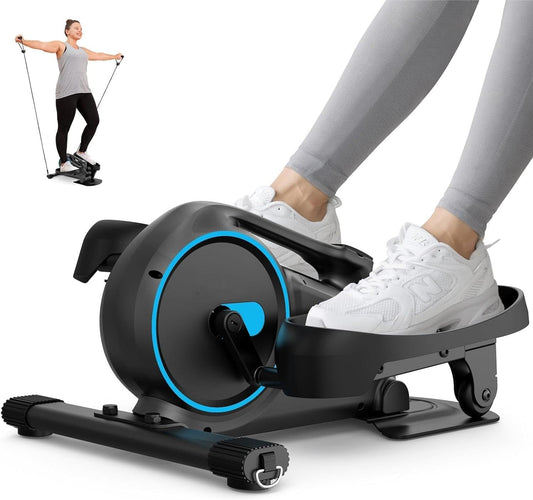 Under Desk Elliptical, Manual Elliptical Exercise Machine, Quite Foot Pedal Exerciser for Home Use, Compact Foot &Leg Pedal Exerciser for Seniors, Max Load 300LBS