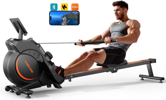 YOSUDA Magnetic Rowing Machine for Home - Rower Machine Use with Bluetooth, App Supported