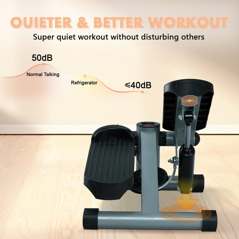 Mini Stepper for Home Workout - Stair Stepper Machine with Resistance Bands
