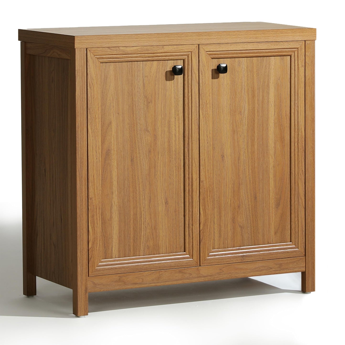 Buffet Cabinet Sideboard Pantry Kitchen Cabinet with Extra Thick MDF Panel Frame, Credenza Cabinet for Kitchen Living Room Entryway, Natural Walnut (2 Doors)