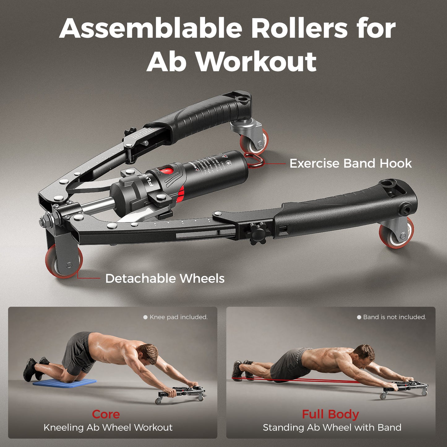 FLYBIRD 2-in-1 Twister Arm Trainer with Ab Roller Wheel, Adjustable 22-440lbs Hydraulic Power Chest