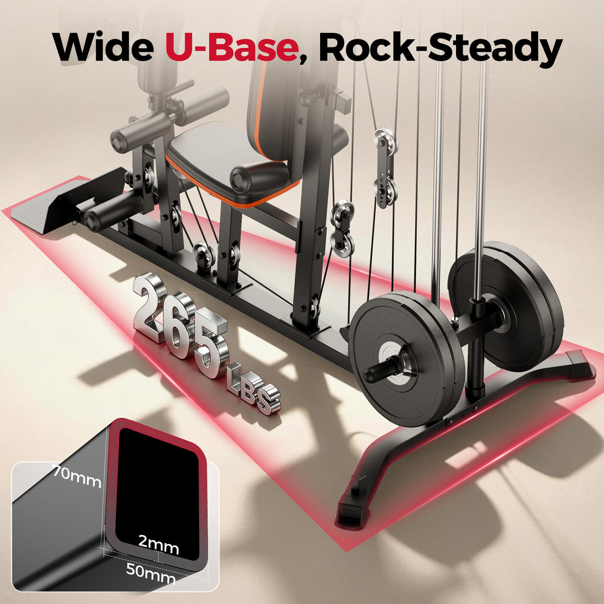 FED Fitness Home Gym, 240LB Plate-Loaded Multifunctional Workout Station | Full-Body Exercise Equipment, Workout Equipment and Fitness Equipment