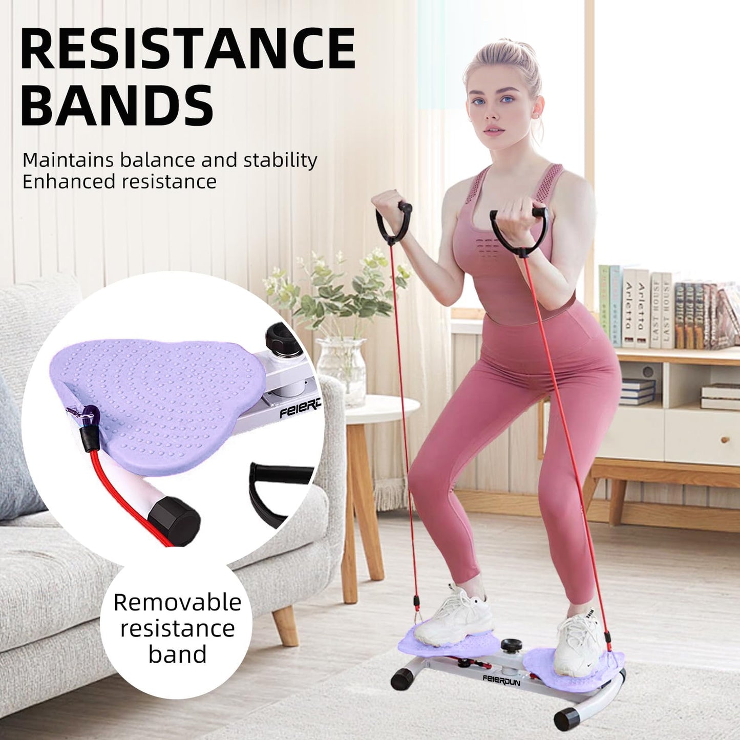 Exercise Twist Boards for Home Workout,Waist Twister Machine Exercise,Balance Board for Foot Massage and Weight Loss (Pink)