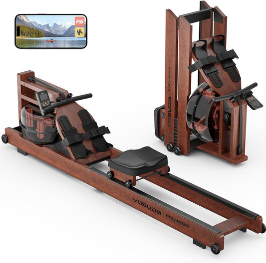 YOSUDA Foldable Water Rowing Machine for Home - 400LBS Capacity Rower