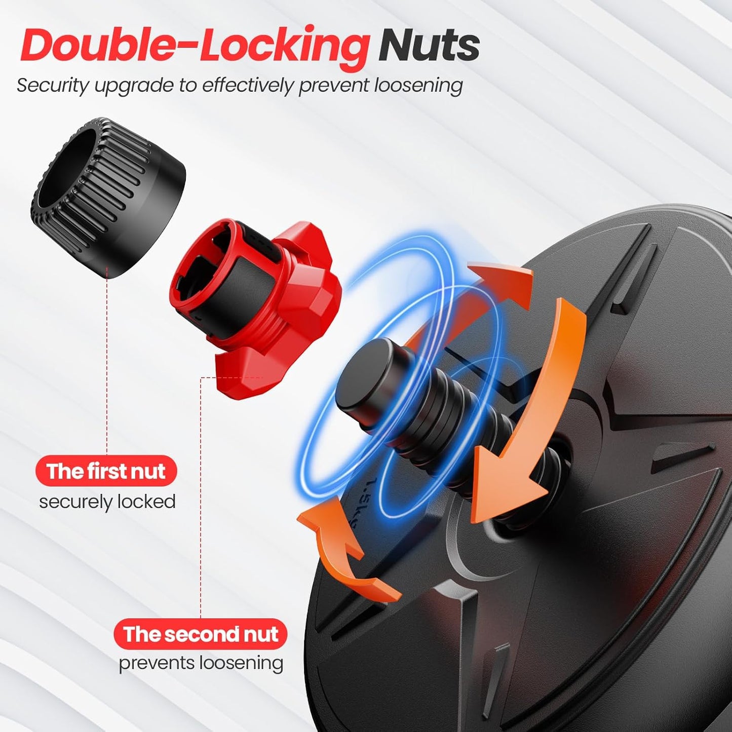 Adjustable dumbbell set, Free Weights set with upgraded nut, 4 in 1 Weight Set Used as Kettlebells, Barbell, Push up Stand