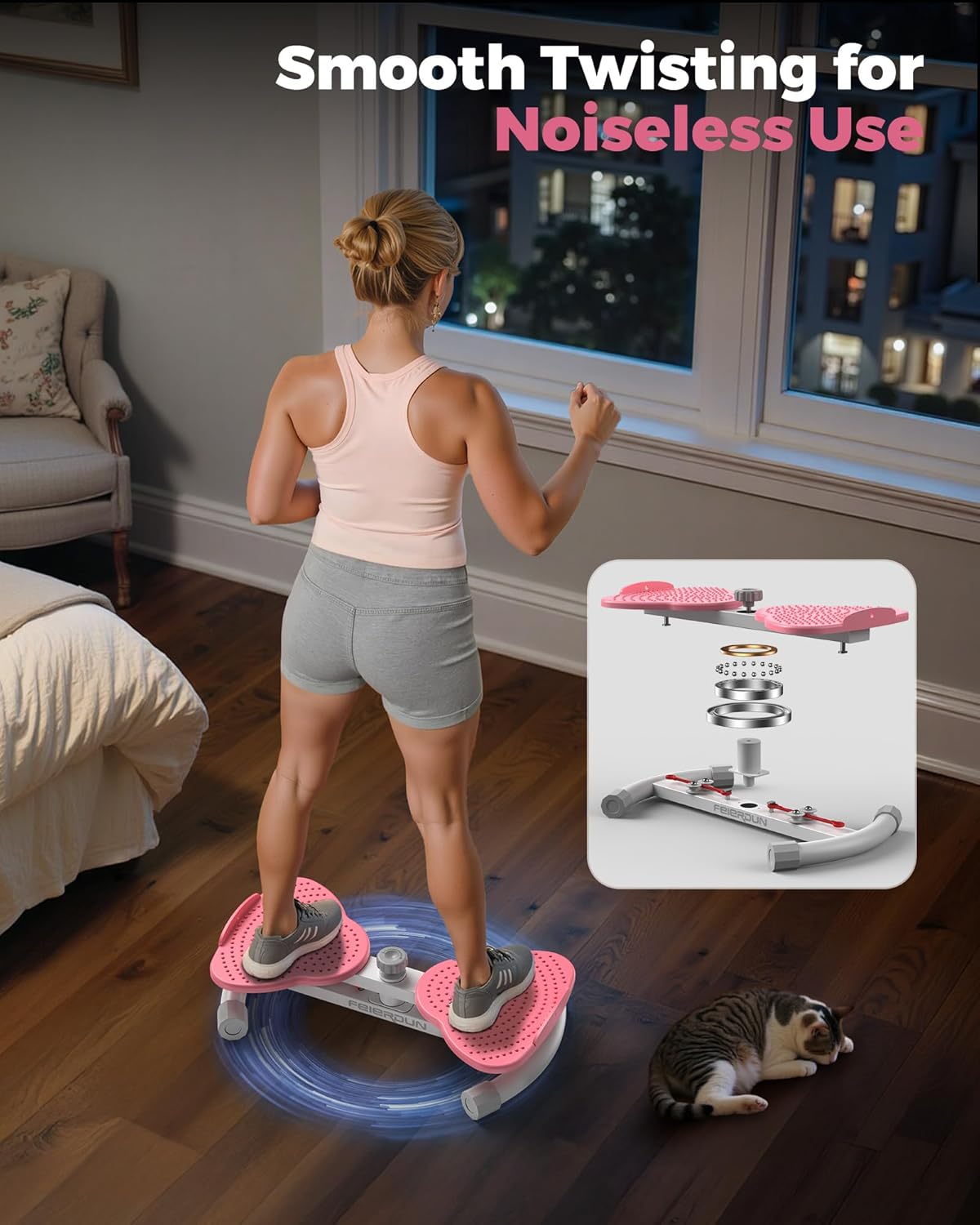 FEIERDUN Waist Twister Machine, Ab Twister Board for Core Strength