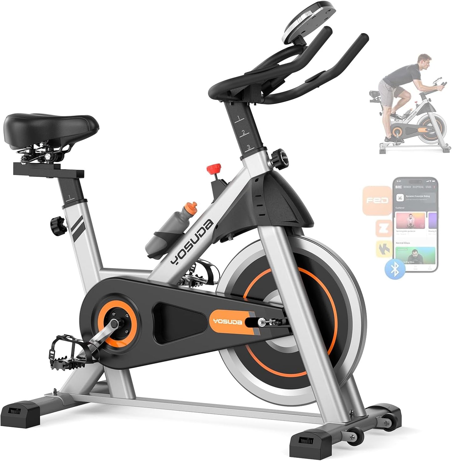 YOSUDA Magnetic Exercise Bike, Stationary Bike for Home with Exclusive App