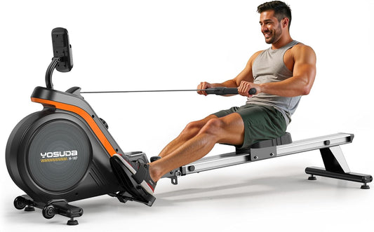 YOSUDA Magnetic Rowing Machine for Home - Rower Machine Use with Bluetooth, App Supported, Rowing Machine for Taller Power Athletes