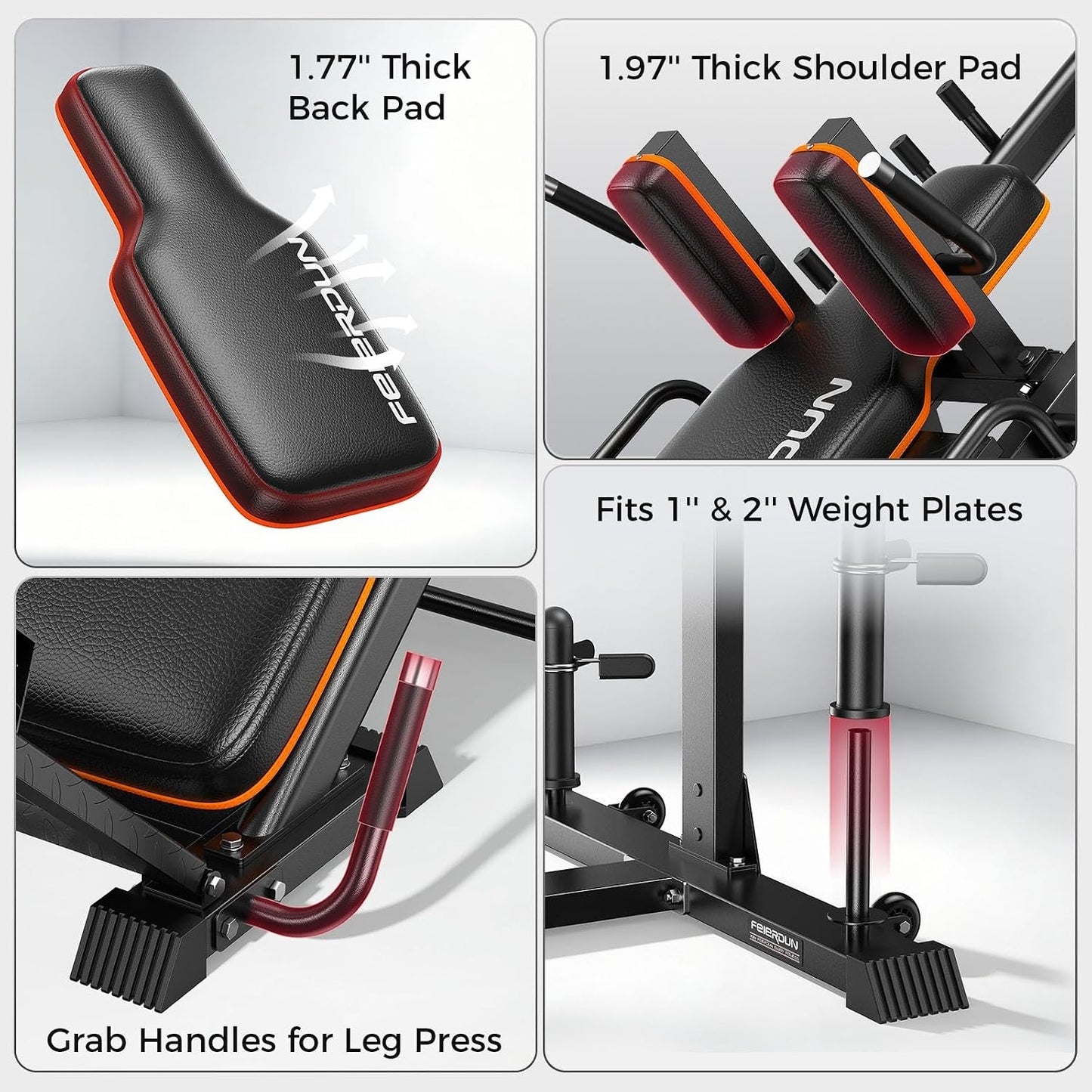 FEIERDUN 2-in-1 Leg Press Hack Squat Machine, Smoother & Zero-Maintenance Operation with Upgraded Roller System, Extended Full ROM, Heavy-Duty Leg Press Machine for Lower Body Strength Training