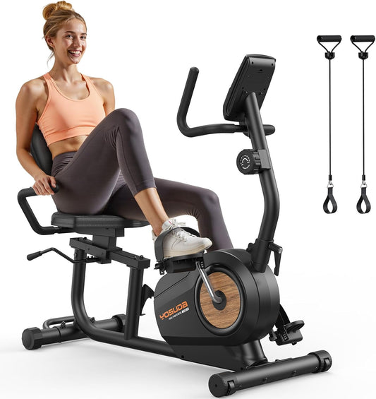 YOSUDA PRO Recumbent Exercise Bike for Home, Recumbent Stationary Bike for Seniors with 16 Level Resistance, Smart Workout APP, Magnetic Recumbent Bike for Adults