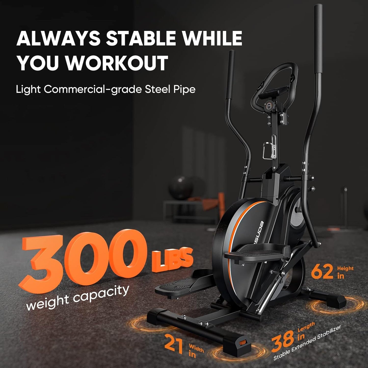 YOSUDA Pro Cardio Climber Stepping Elliptical Machine, 3-in-1 Elliptical Machine Stair Stepper Trainer with 16 Resistance