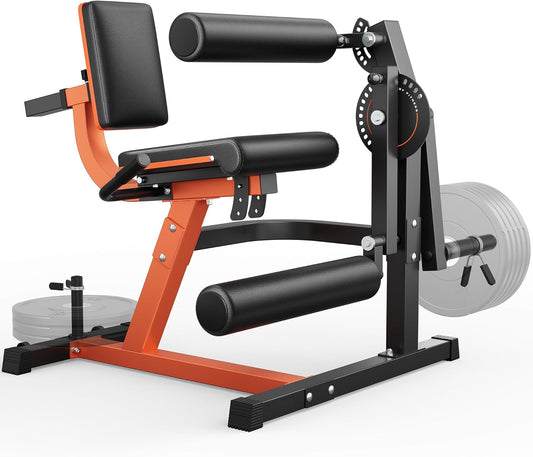 Leg Extension and Curl Machine, Lower Body Special Leg Machine, Adjustable Leg Exercise with Plate Loaded, Leg Rotary Extension for Thigh, Home Gym Weight Machine