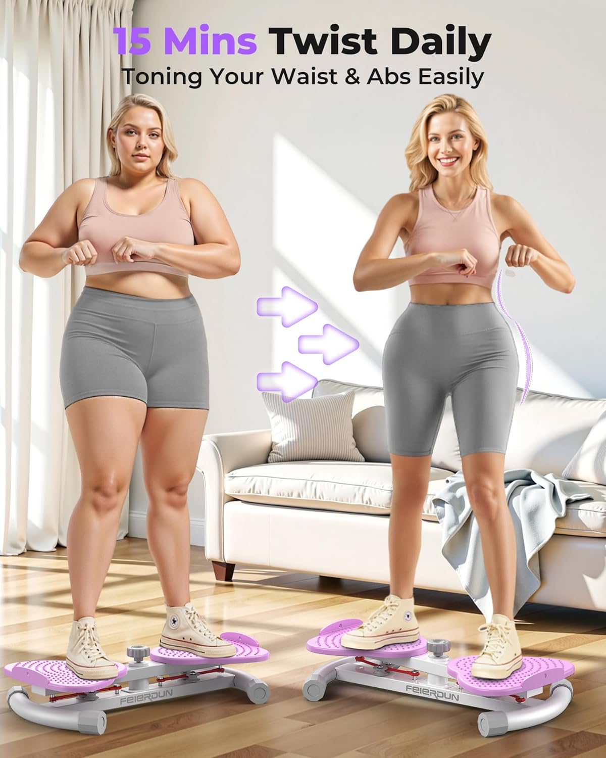 FEIERDUN Waist Twister Machine, Ab Twister Board for Core Strength