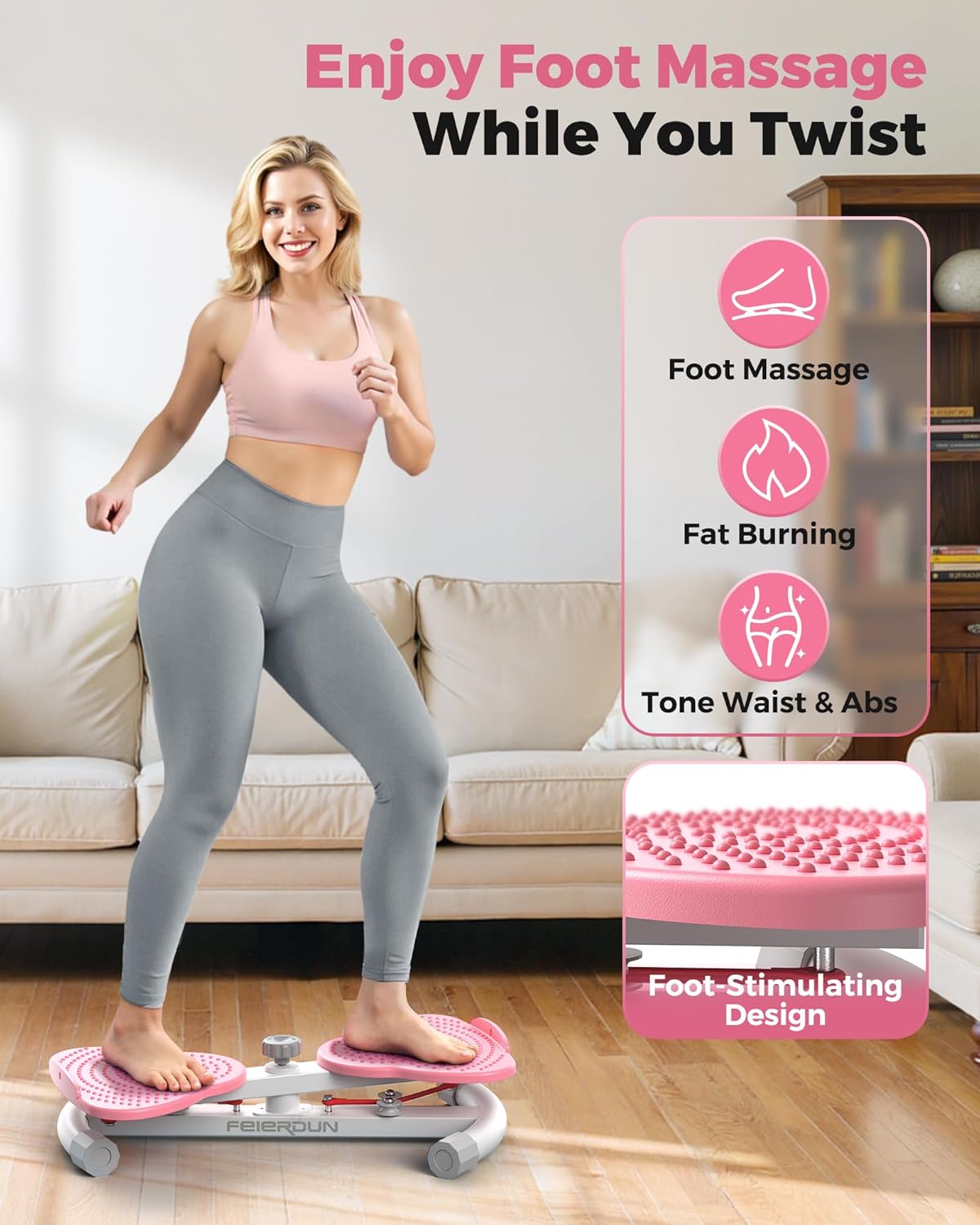 FEIERDUN Waist Twister Machine, Ab Twister Board for Core Strength