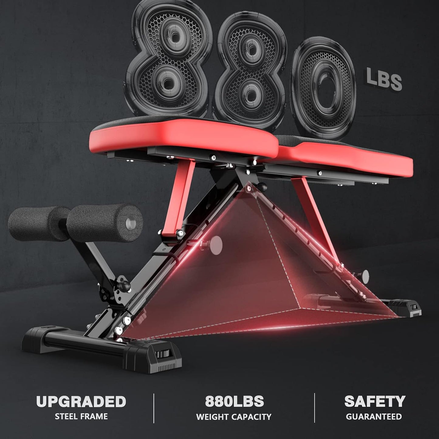 FLYBIRD Strength Training Bench for Home Gym, Adjustable Weight Bench can be Folded for Storage/Vertical Storage, Space-Saving Workout Bench