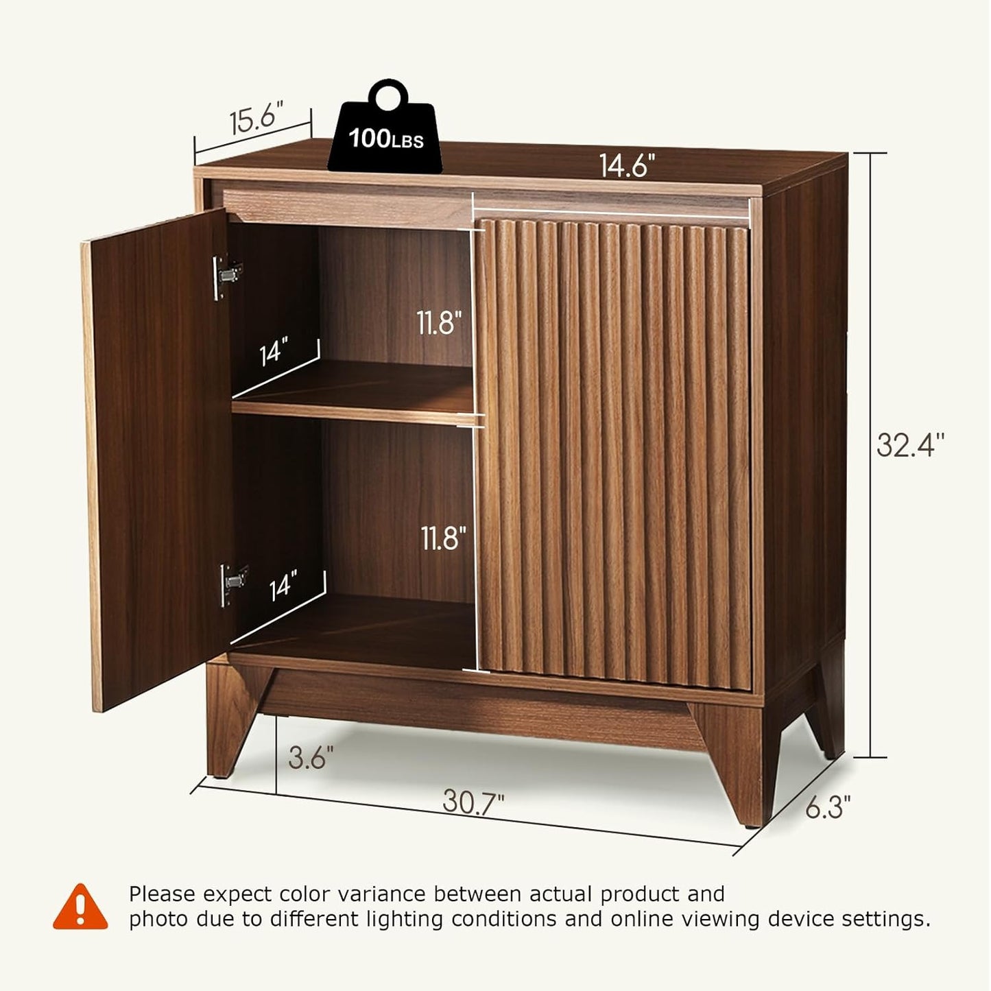 Dejesus 32" Tall 2 - Door Accent Cabinet With Adjustable Shelf