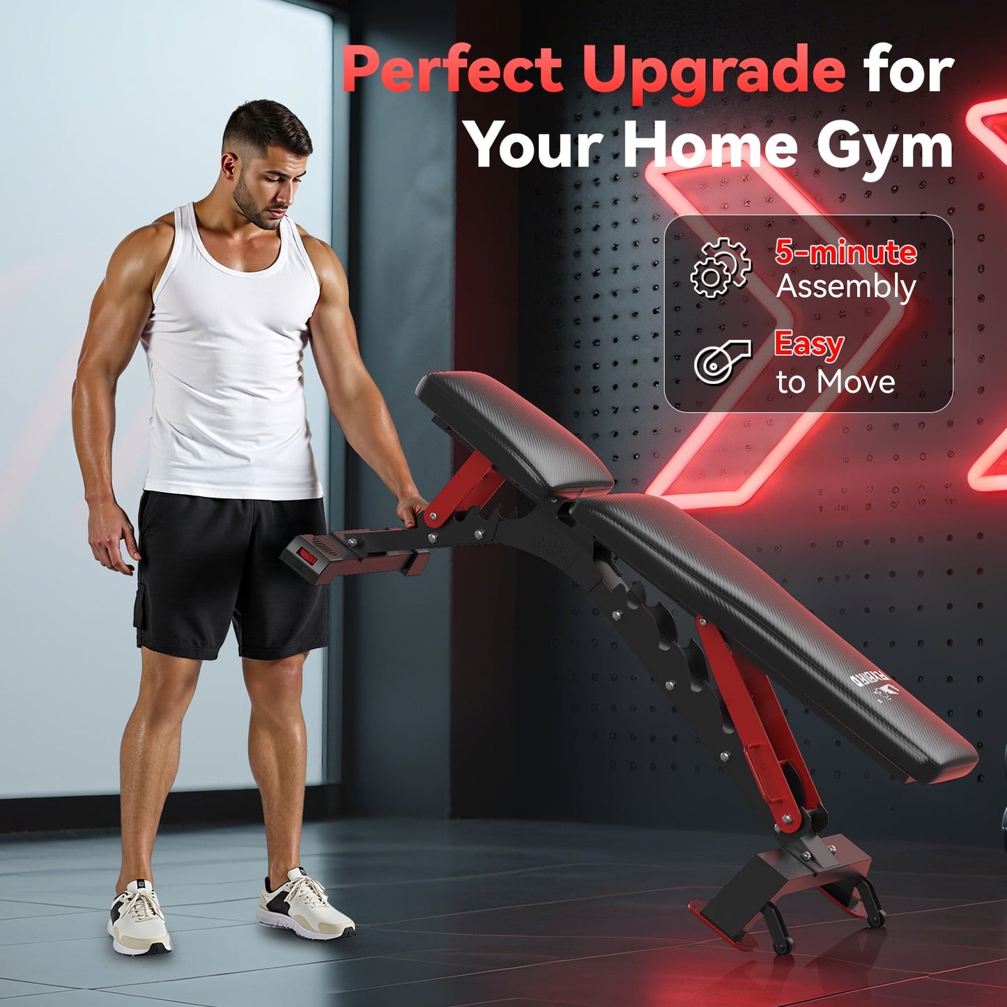 FLYBIRD Weight Bench, 1200LBS Weight Capacity