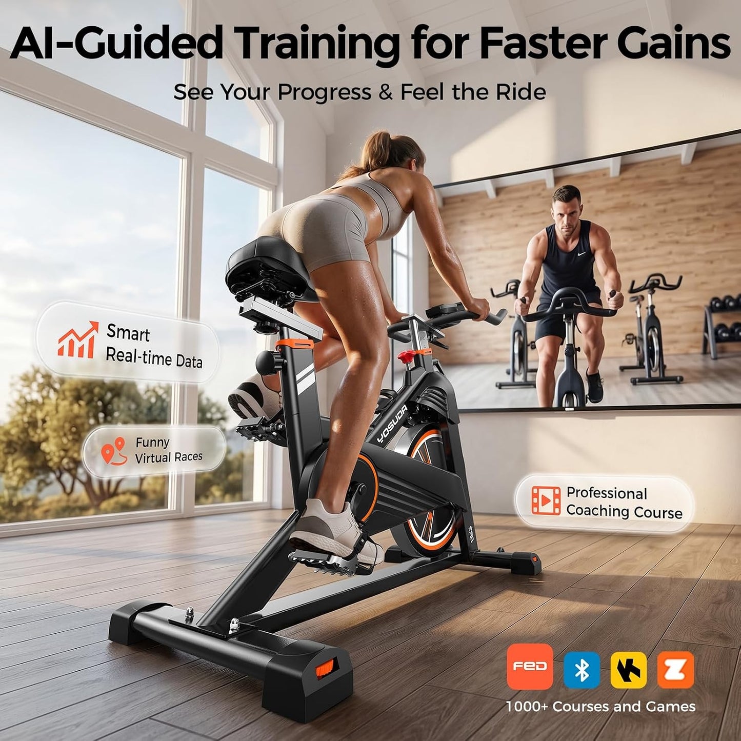 YOSUDA Pro Magnetic Indoor Cycling Bike Stationary Exercise Bike