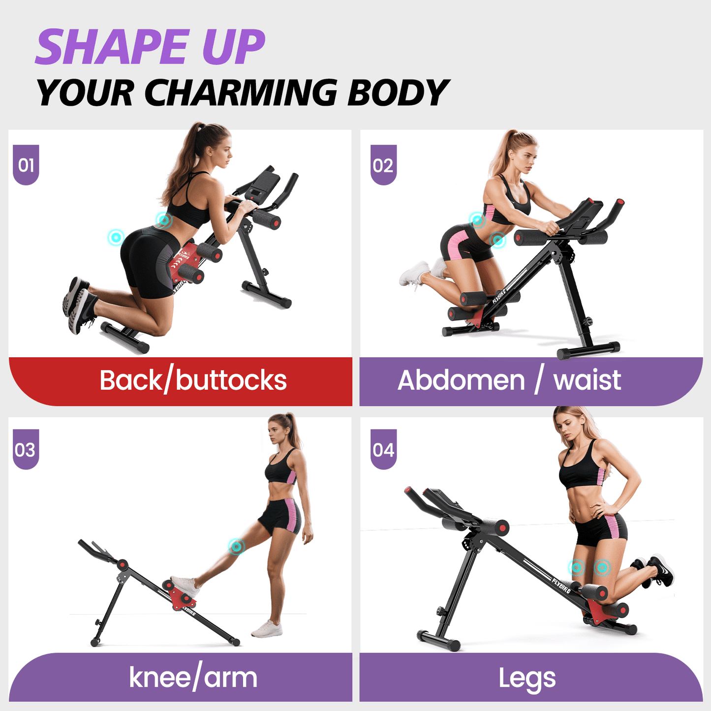 FLYBIRD Adjustable Ab Workout Equipment, Full Body Strength Training